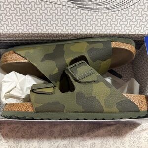 Birkenstock mens Green Camouflage Sandals